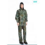 新款迷彩戶外加厚防風針織布復合膠雨衣成人戶外騎行電動車雨衣套裝