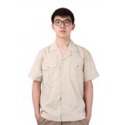 夏季淺卡其色男女短袖勞保工作服...