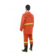 針織布反光雨衣 分體式雨衣  桔紅色