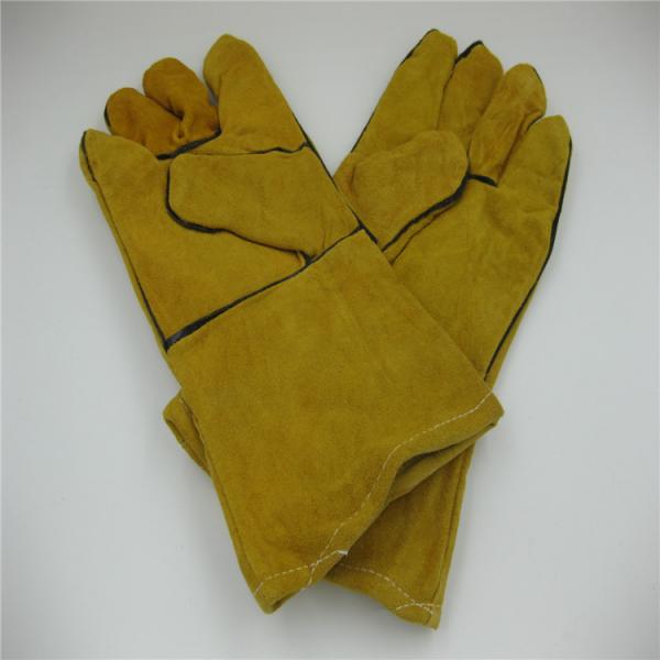 廠家低價(jià)直銷 高檔耐用黃色電焊工手套 雙層加厚焊工手套批發(fā)