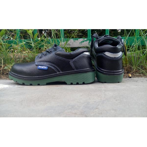 恒拓防砸防刺穿頭層黑色牛皮勞保防護鞋防滑耐油 鋼包頭鋼底